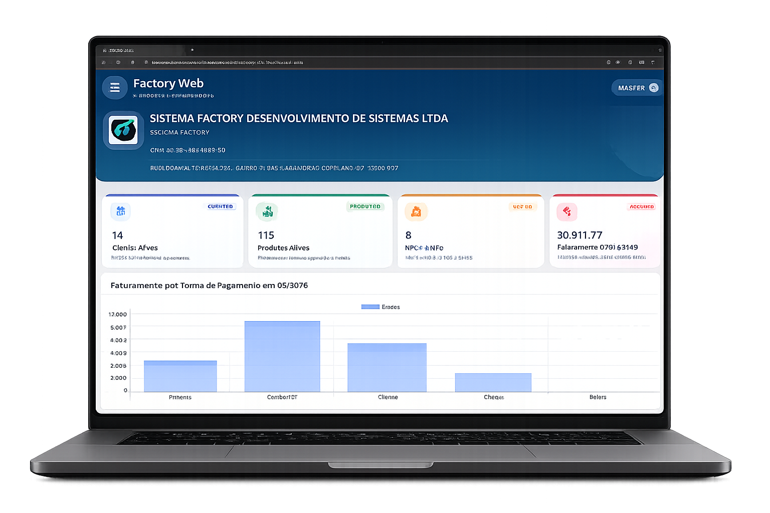 Factory Web em notebook